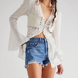 Levi’s 501 High Rise Denim Cut Off Shorts